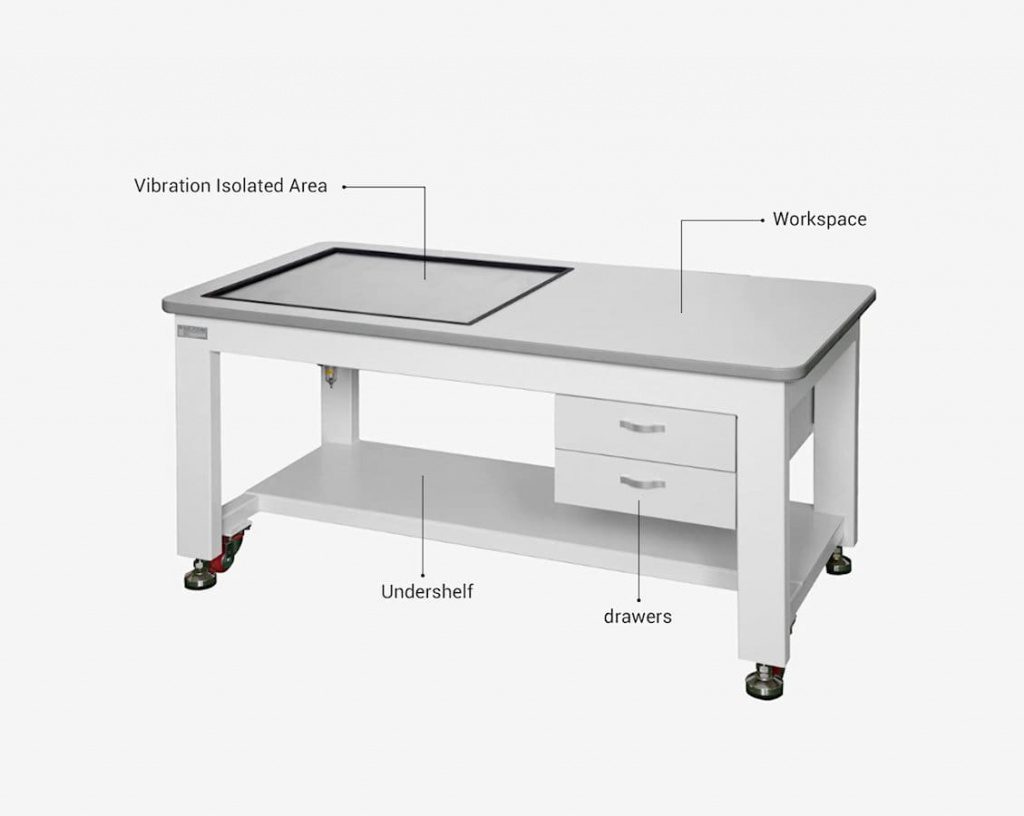 DVID-L Lab Vibration Isolation Workstation with workspace