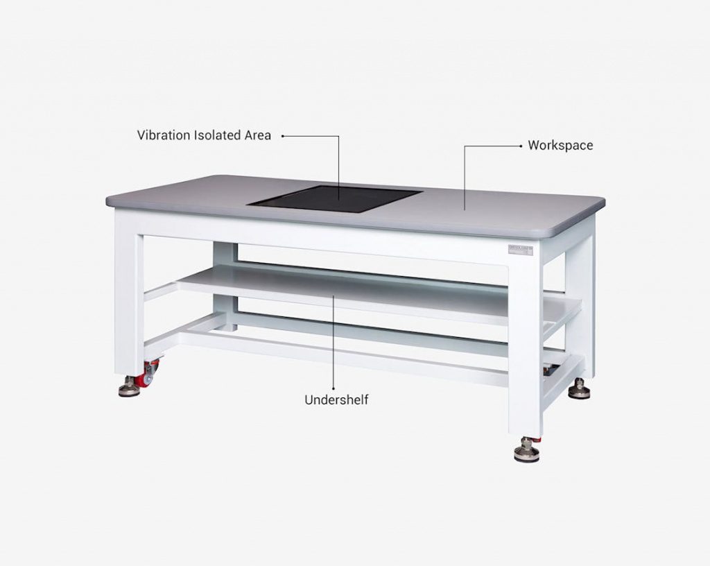 DVID-L Lab Vibration Isolation Workstation with workspace